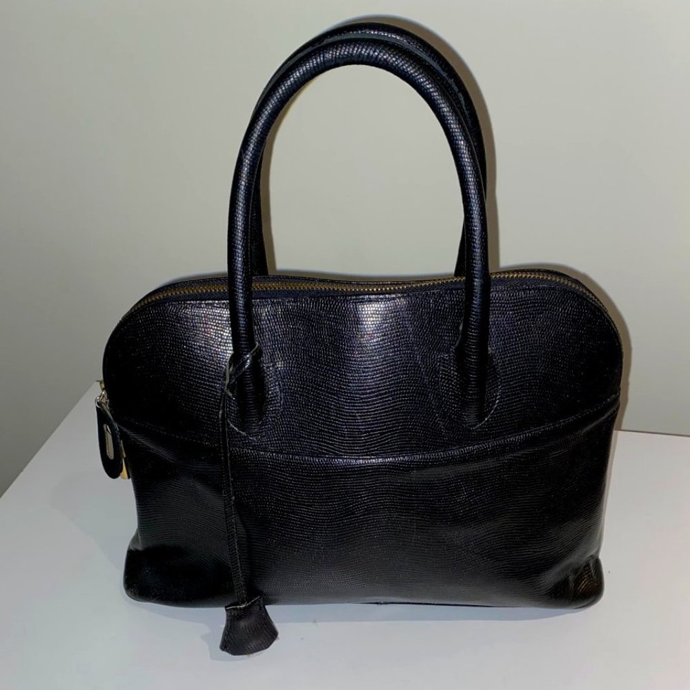 Vintage leather top handle bag
